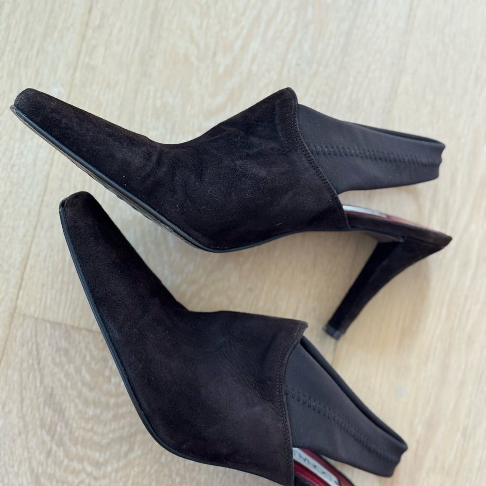 Donald J. Pliner Dark Suede Mules